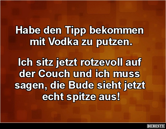 Habe den Tipp bekommen mit Vodka zu putzen.. - Lustige Bilder | DEBESTE.de