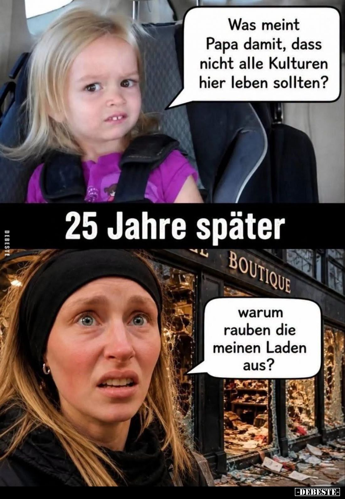 Was meint Papa damit, dass nicht alle Kulturen hier leben sollten? - Warum rauben die meinen Laden aus?