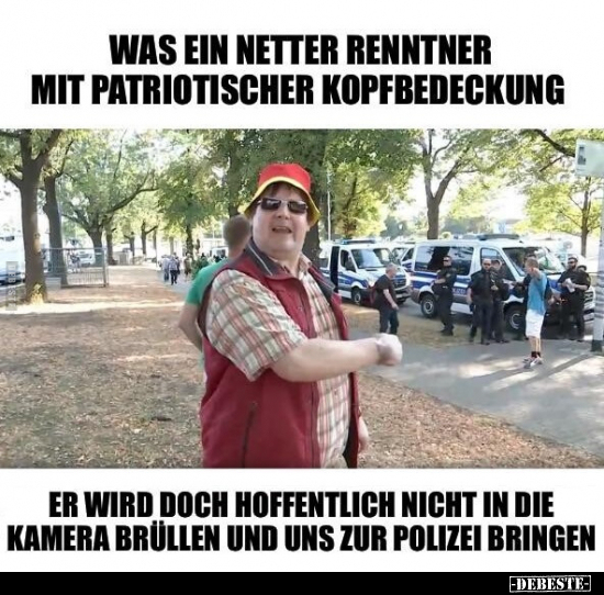 Was ein netter Rentner mit patriotischer Kopfbedeckung... - Lustige Bilder | DEBESTE.de