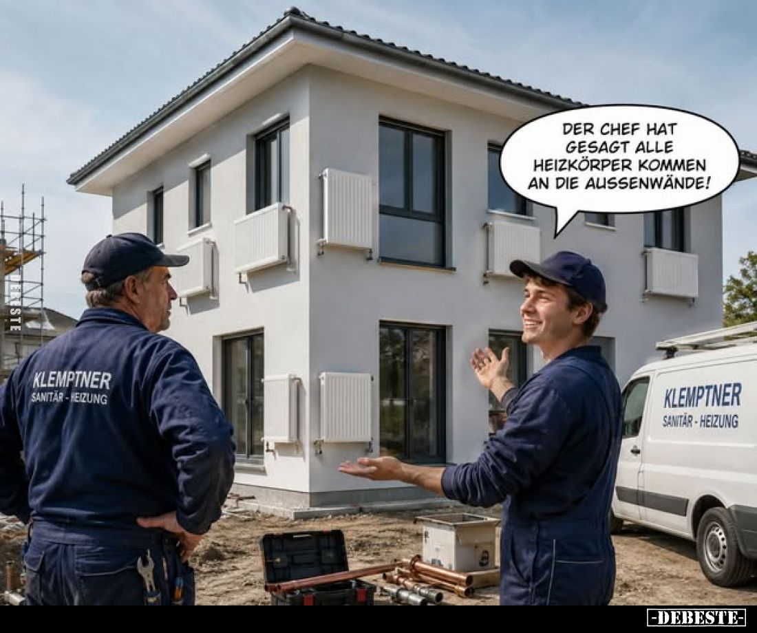 Der Chef hat gesagt alle Heizkörper kommen an die Außenwände!