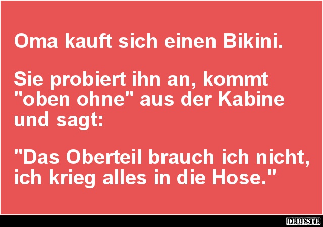 Oma kauft sich einen Bikini.. - Lustige Bilder | DEBESTE.de