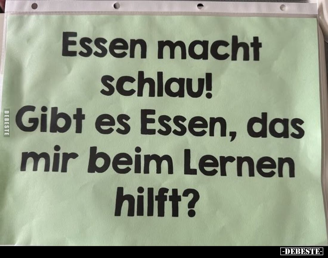 Essen macht schlau!
Gibt es Essen, das mir beim Lernen hilft?