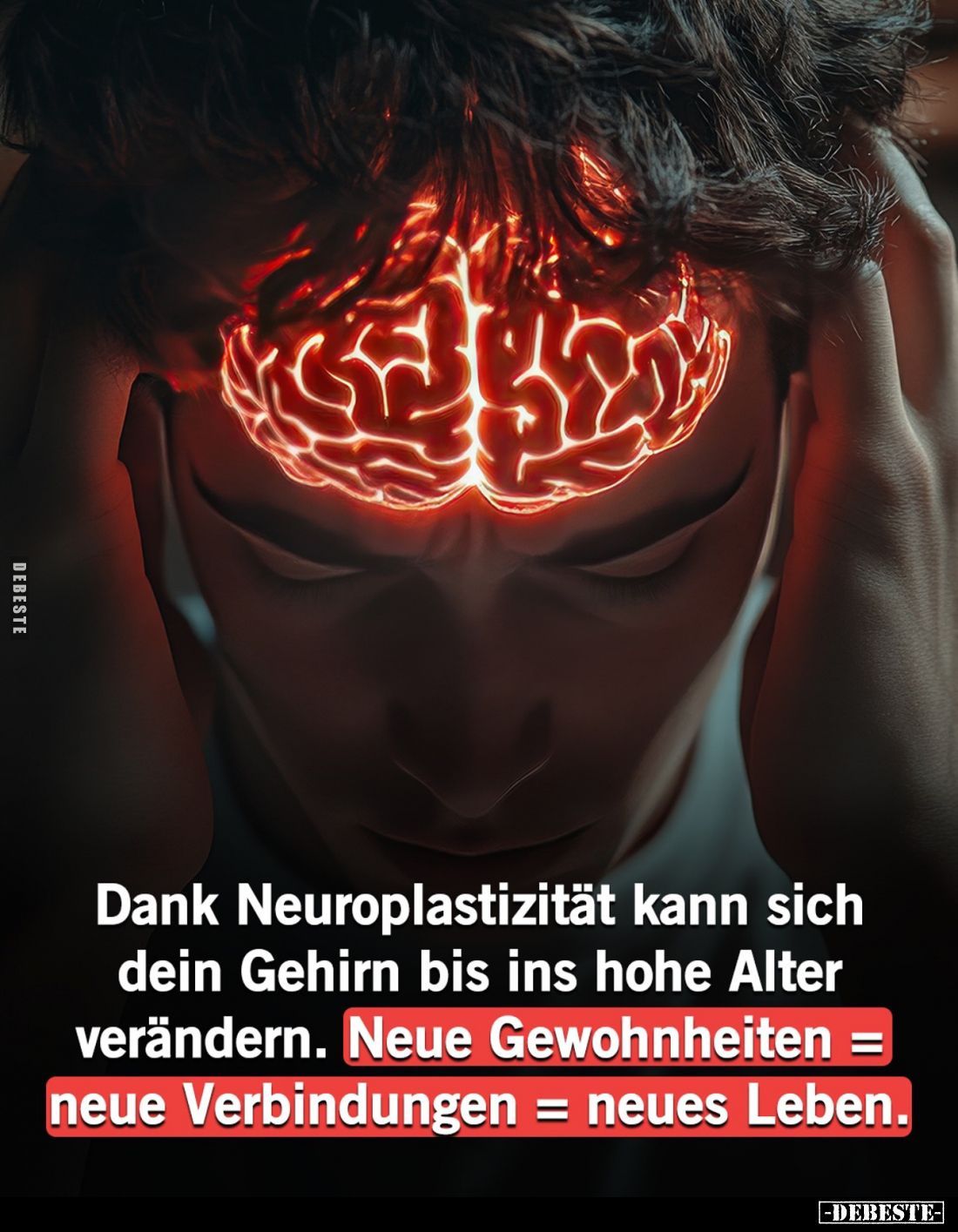 Dank Neuroplastizität kann sich dein Gehirn bis ins hohe Alter verändern. Neue Gewohnheiten = neue Verbindungen = neues Leben...