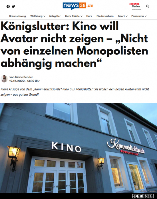 Königslutter: Kino will Avatar nicht zeigen - "Nicht von.." - Lustige Bilder | DEBESTE.de