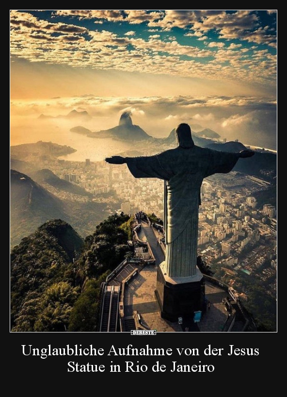Unglaubliche Aufnahme von der Jesus Statue in Rio de.. - Lustige Bilder | DEBESTE.de