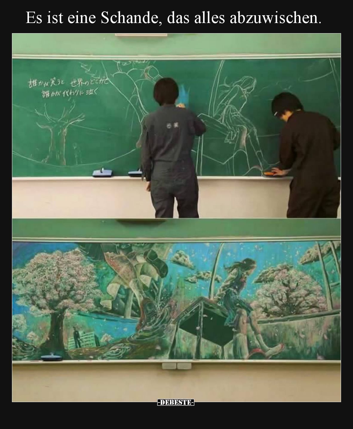 Es ist eine Schande, das alles abzuwischen.