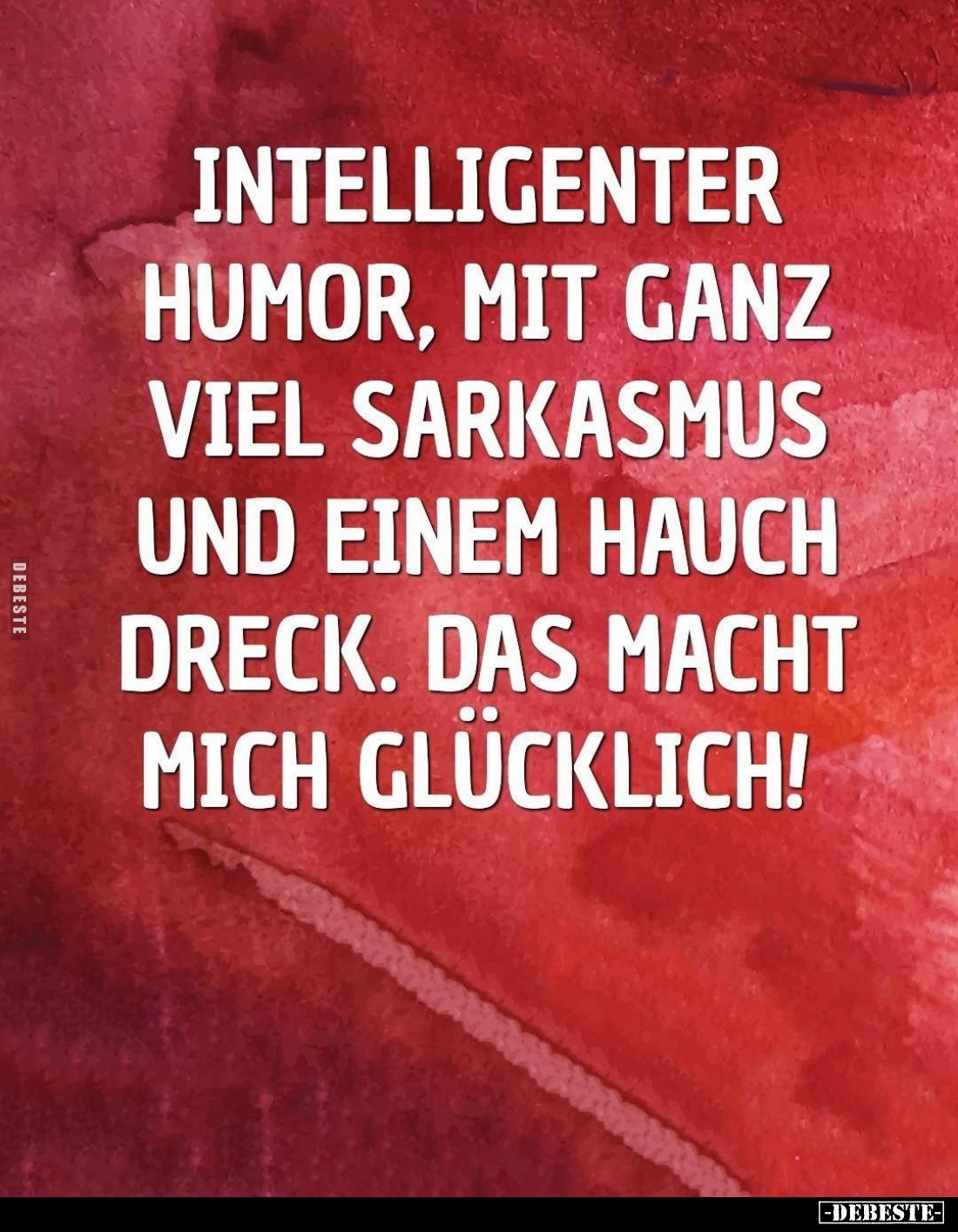 Intelligenter Humor, mit ganz viel Sarkasmus und einem Hauch Dreck.
Das macht mich glücklich!