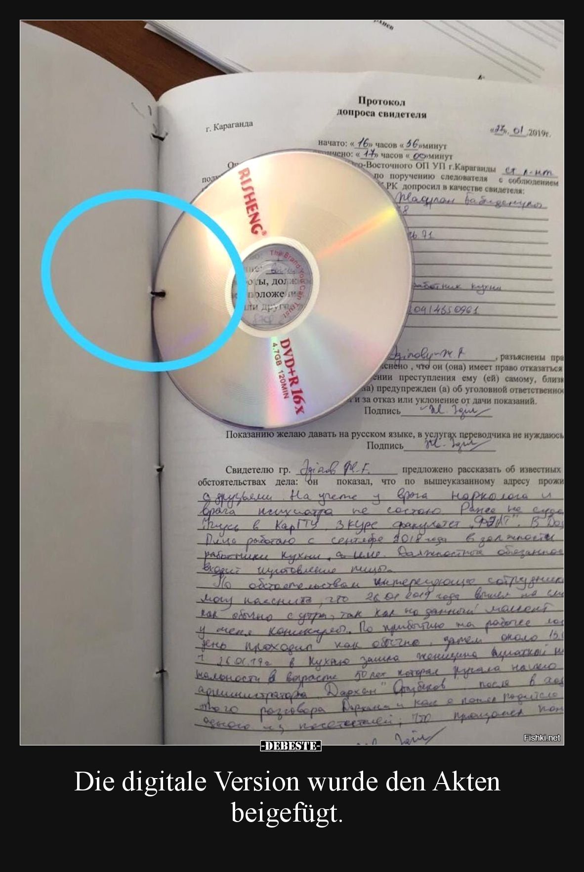 Die digitale Version wurde den Akten beigefügt.