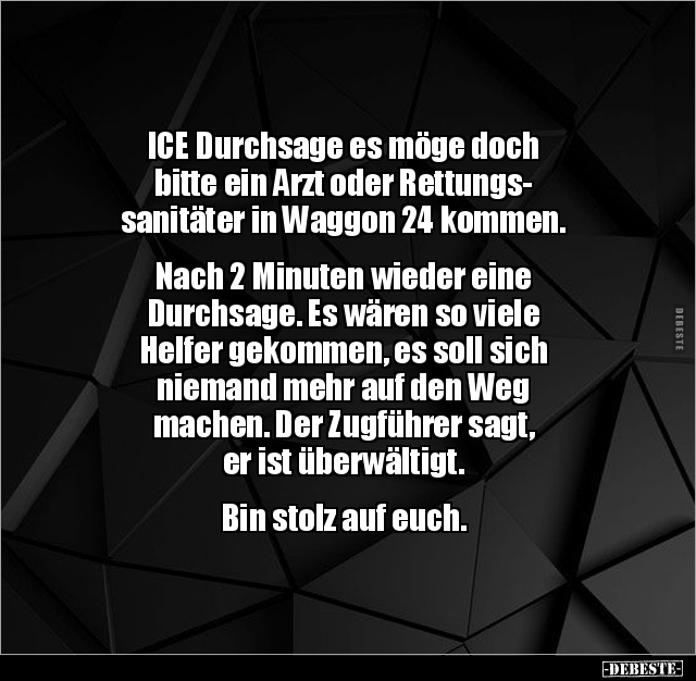 ICE Durchsage es möge doch bitte ein Arzt oder.. - Lustige Bilder | DEBESTE.de