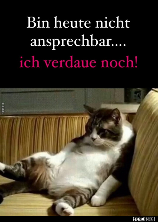 Bin heute nicht ansprechbar.... ich verdaue noch!