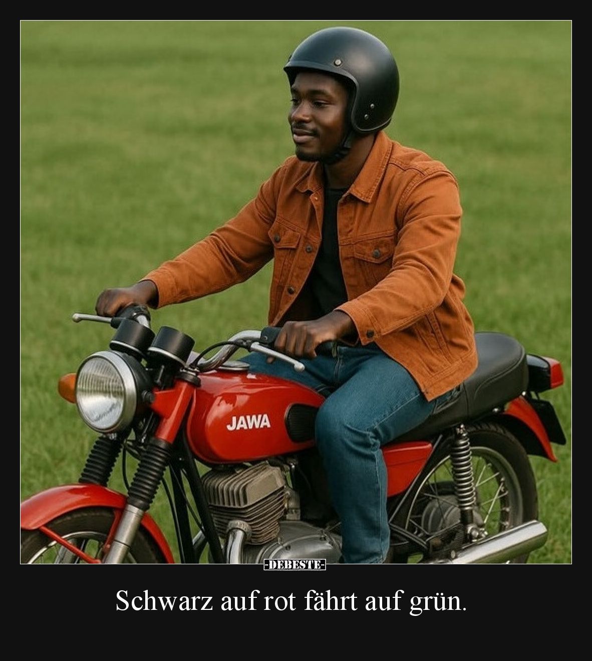 Schwarz auf rot fährt auf grün.