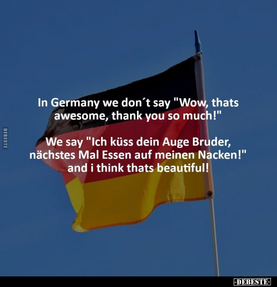 In Germany we don’t say "Wow, thats awesome, thank you so.." - Lustige Bilder | DEBESTE.de