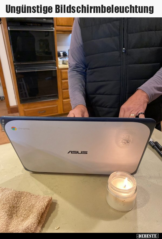 Ungünstige Bildschirmbeleuchtung..