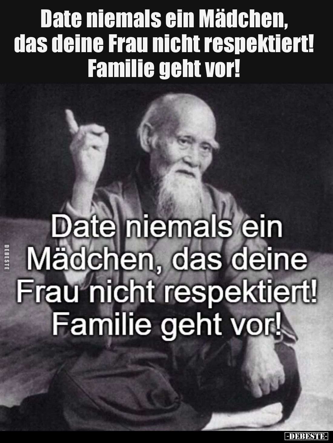 Date niemals ein Mädchen, das deine Frau nicht respektiert! Familie geht vor!