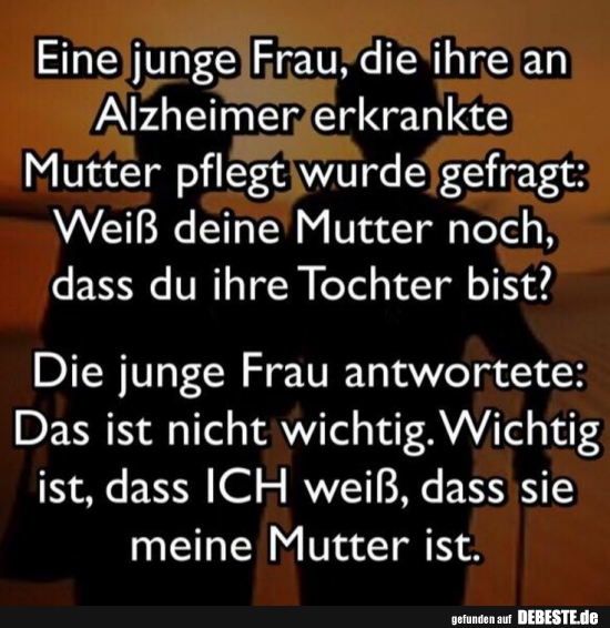 Eine junge Frau, die ihre an Alzheimer erkrankte Mutter.. - Lustige Bilder | DEBESTE.de