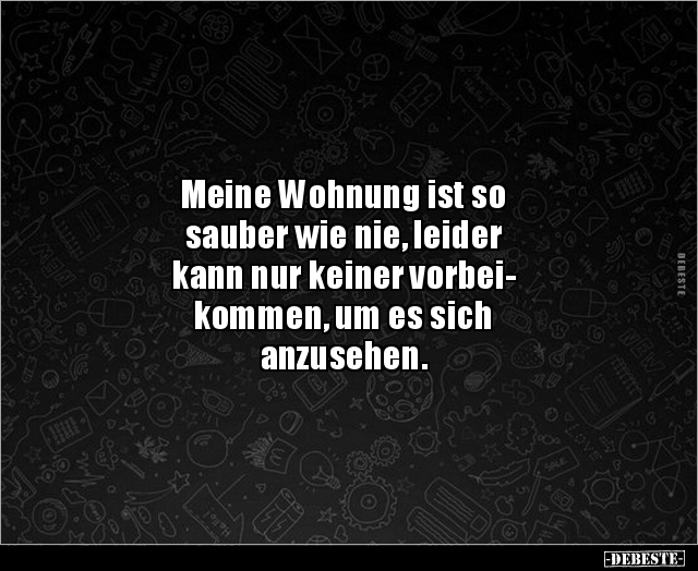 Meine Wohnung ist so sauber wie nie, leider kann.. - Lustige Bilder | DEBESTE.de