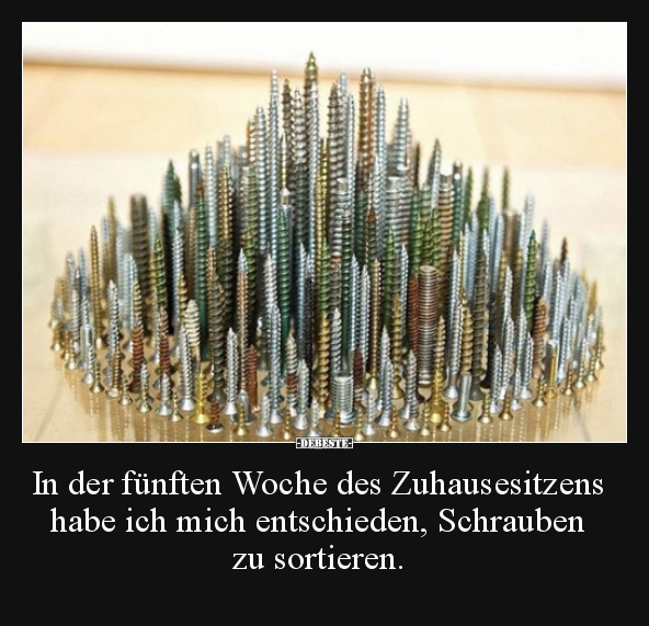 In der fünften Woche des Zuhausesitzens habe ich mich..