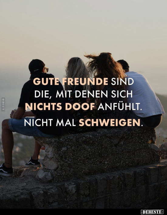 Gute Freunde sind die, mit denen sich nichts doof anfühlt.. - Lustige Bilder | DEBESTE.de