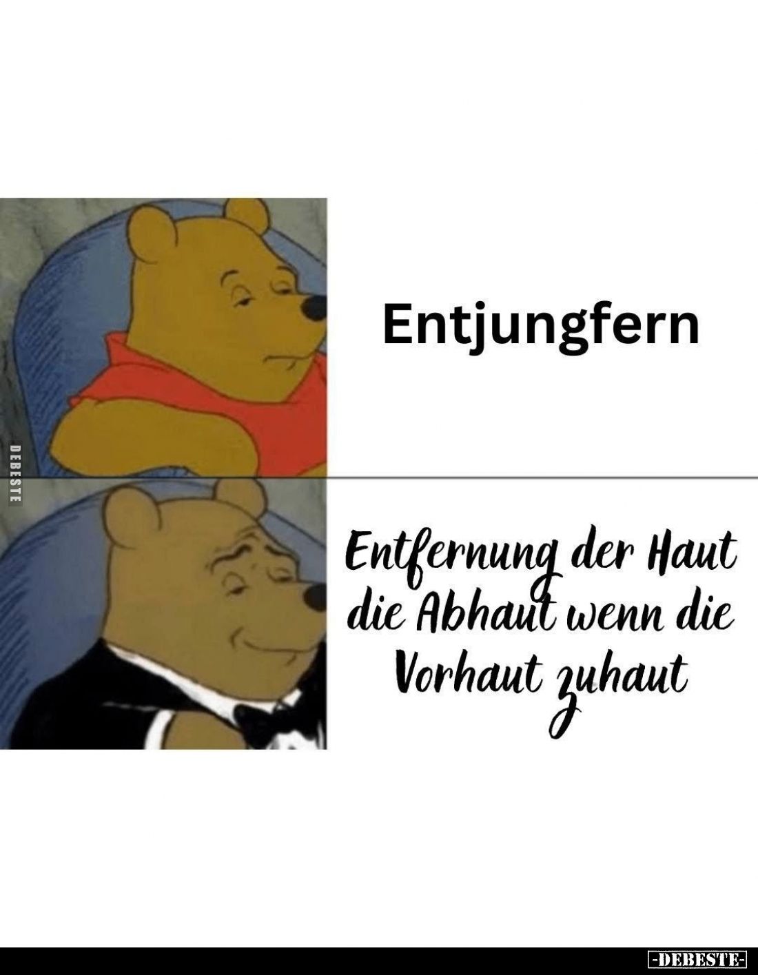 Entjungfern./
Entfernung der Haut die Abhaut wenn die Vorhaut zuhaut.