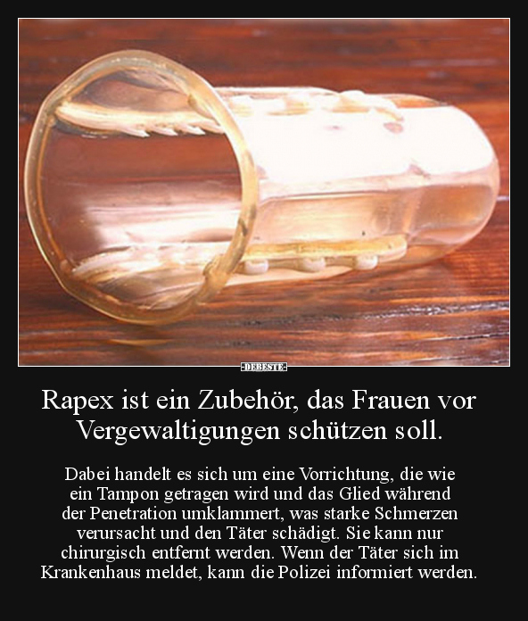 Rapex ist ein Zubehör, das Frauen vor Vergewaltigungen.. - Lustige Bilder | DEBESTE.de