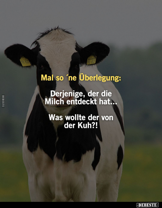 Mal so 'ne Überlegung: Derjenige, der die Milch entdeckt.. - Lustige Bilder | DEBESTE.de