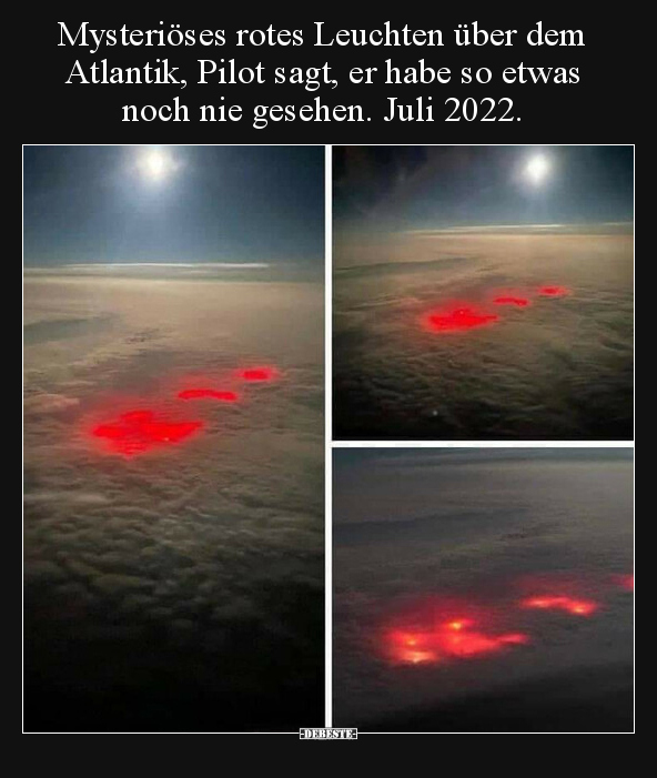 Mysteriöses rotes Leuchten über dem Atlantik, Pilot sagt.. - Lustige Bilder | DEBESTE.de