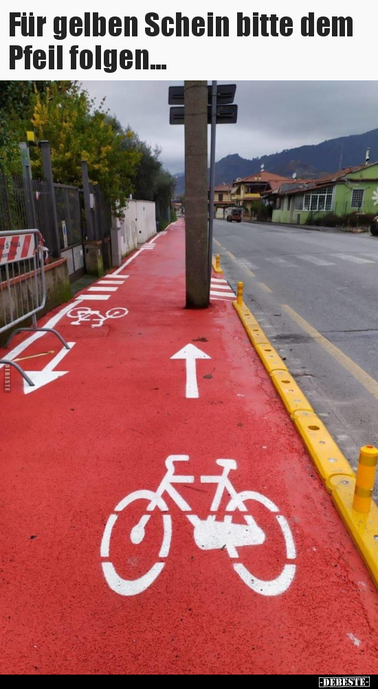 Für gelben Schein bitte dem Pfeil folgen...