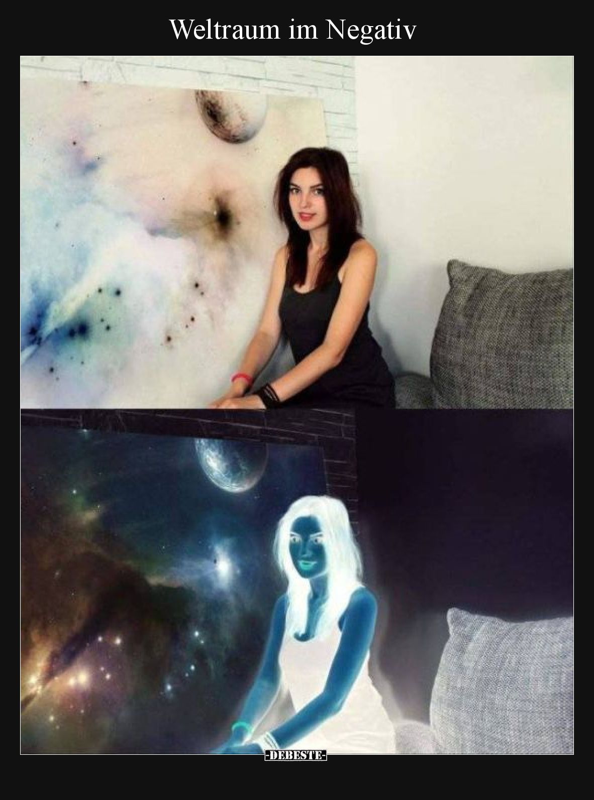 Weltraum im Negativ