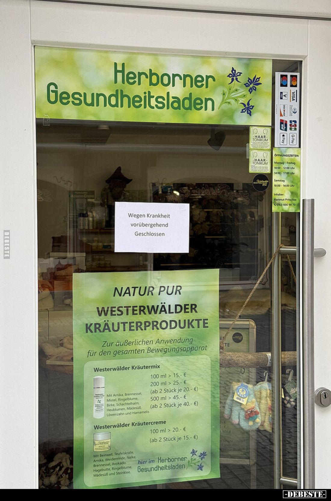 Wegen Krankheit vorübergehend Geschlossen