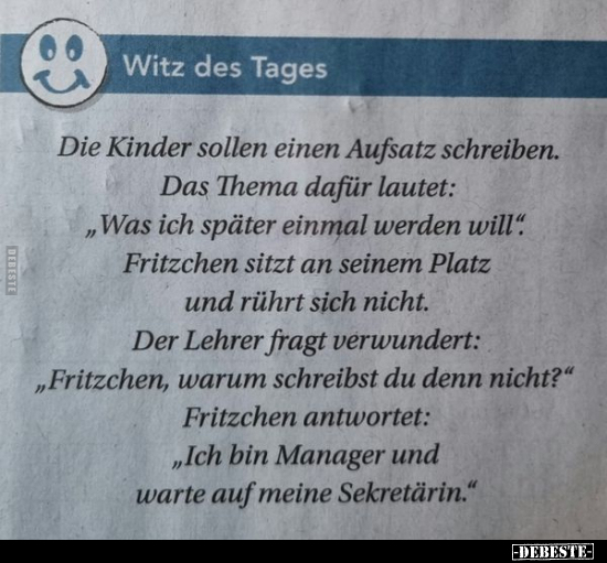 Die Kinder sollen einen Aufsatz schreiben. Das Thema dafür.. - Lustige Bilder | DEBESTE.de