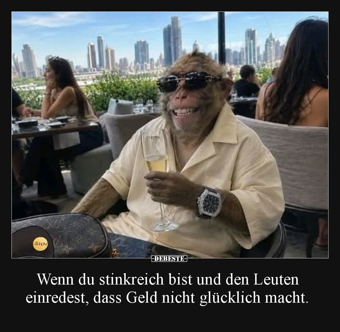 Wenn du stinkreich bist und den Leuten einredest, dass Geld nicht glücklich macht