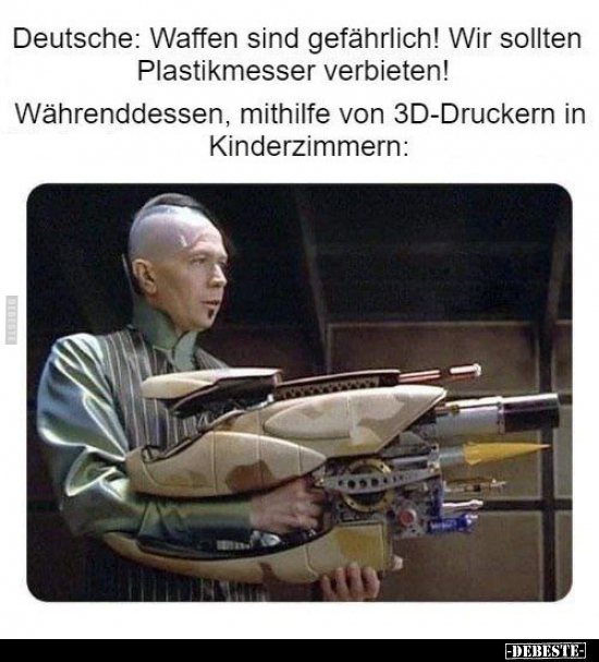 Deutsche: Waffen sind gefährlich! Wir sollten Plastikmesser verbieten!.. - Lustige Bilder | DEBESTE.de