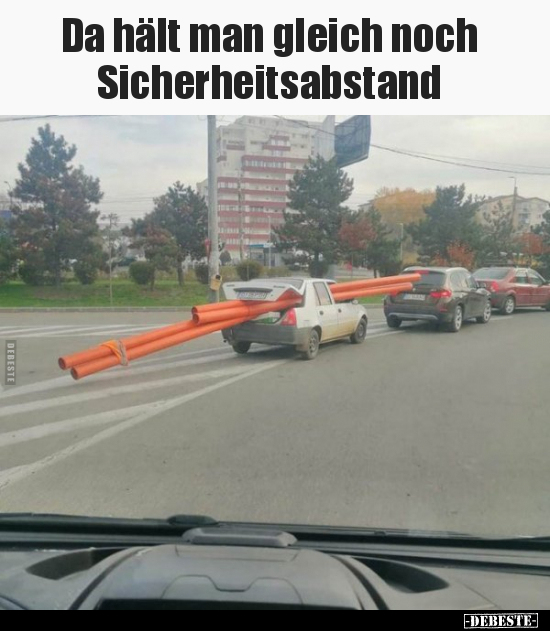 Da hält man gleich noch Sicherheitsabstand.. - Lustige Bilder | DEBESTE.de