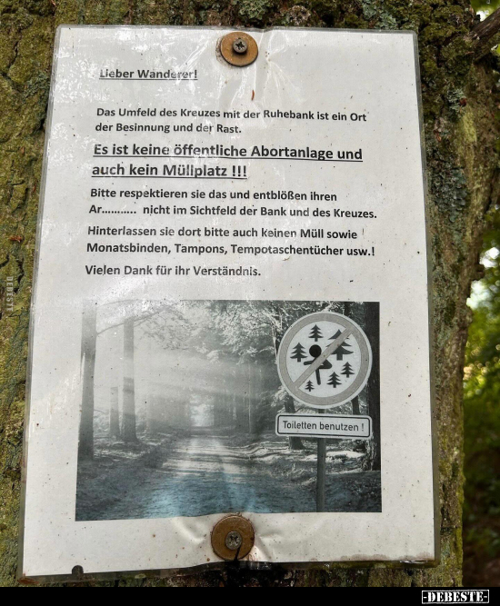 Lieber Wanderer! Das Umfeld des Kreuzes.. - Lustige Bilder | DEBESTE.de