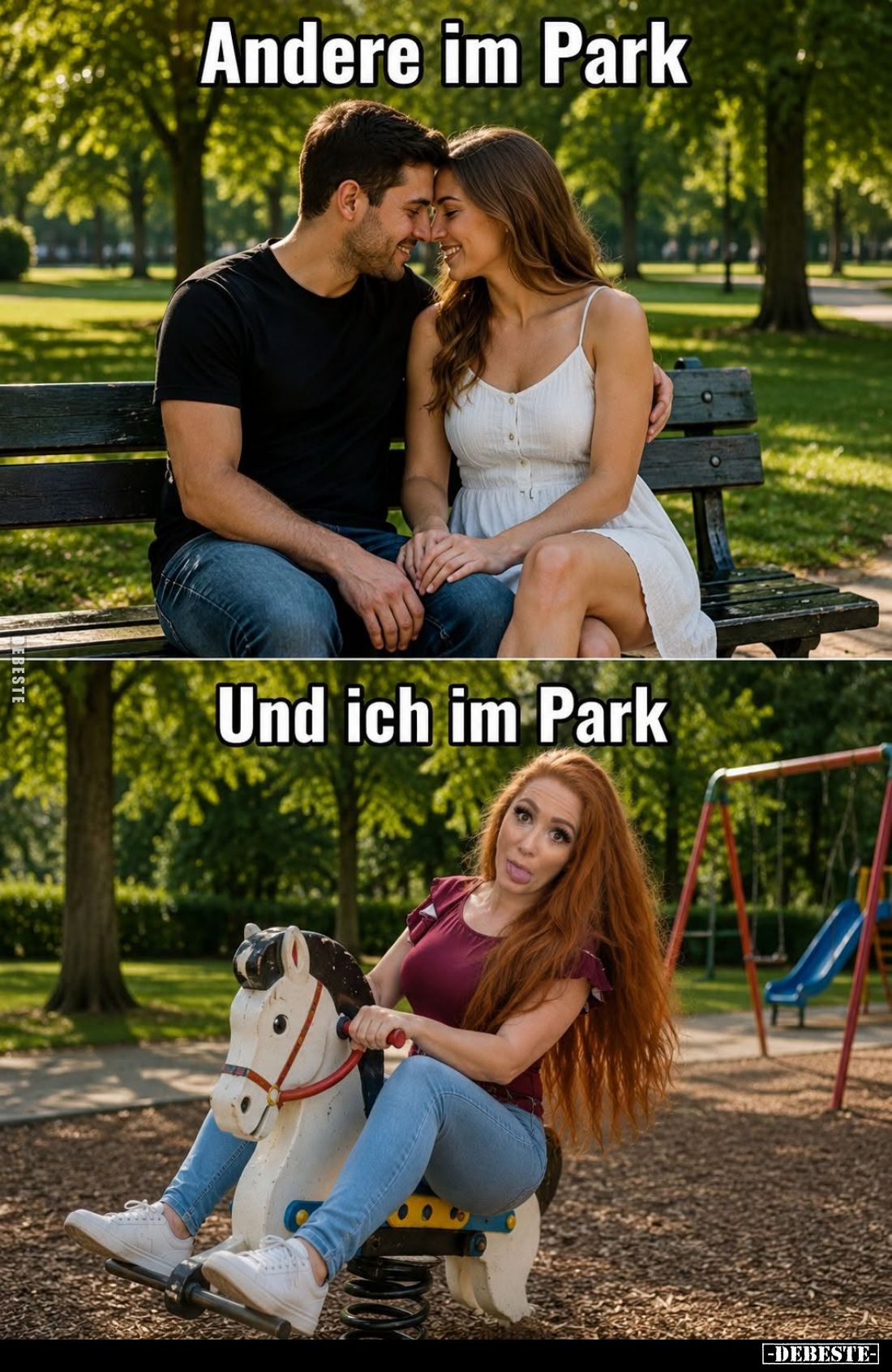 Andere im Park. -
Und ich im Park.