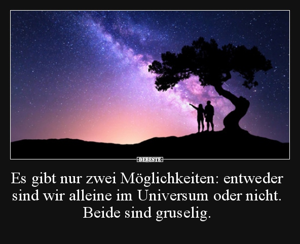 Es gibt nur zwei Möglichkeiten: entweder sind wir alleine..