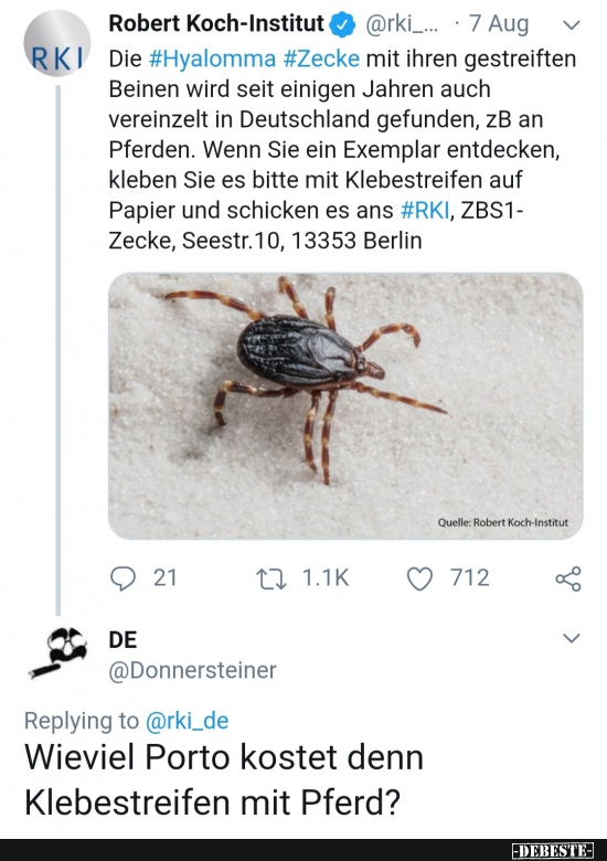 Wieviel Porto kostet denn Klebestreifen mit Pferd?