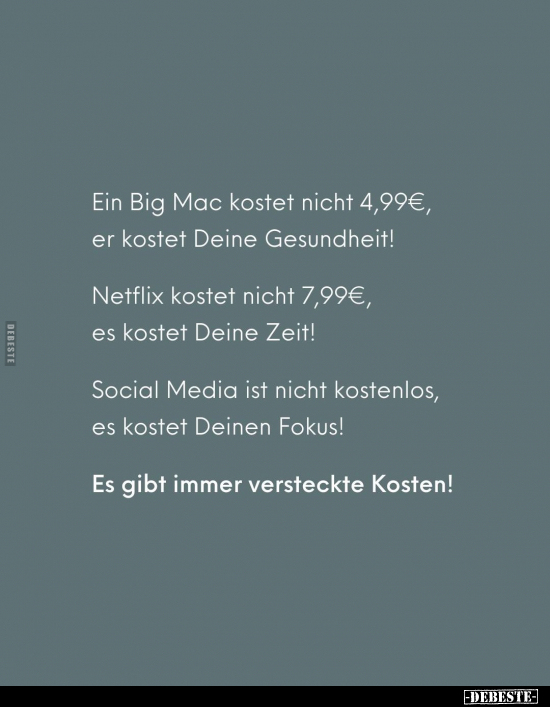 Ein Big Mac kostet nicht 4,99€, er kostet Deine.. - Lustige Bilder | DEBESTE.de