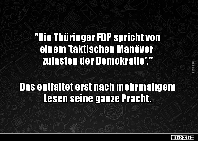 "Die Thüringer FDP spricht von einem 'taktischen Manöver.." - Lustige Bilder | DEBESTE.de