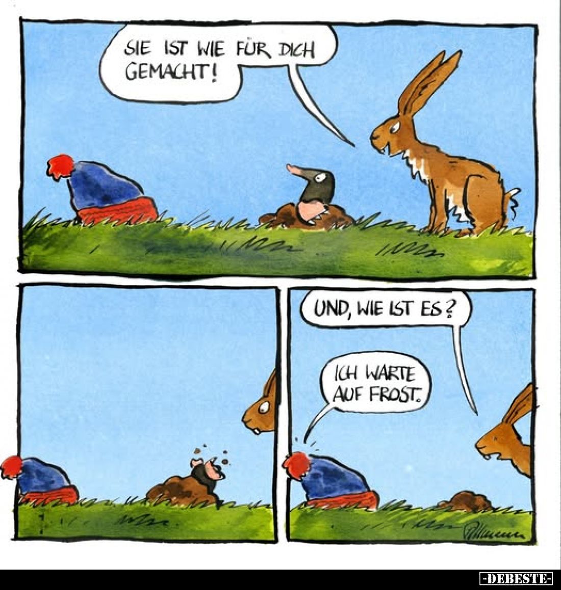 Sie ist wie für dich gemacht!
Und, wie ist es?
Ich warte auf Frost.