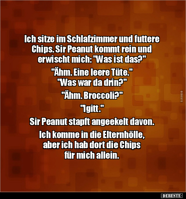 Ich sitze im Schlafzimmer und futtere Chips... - Lustige Bilder | DEBESTE.de