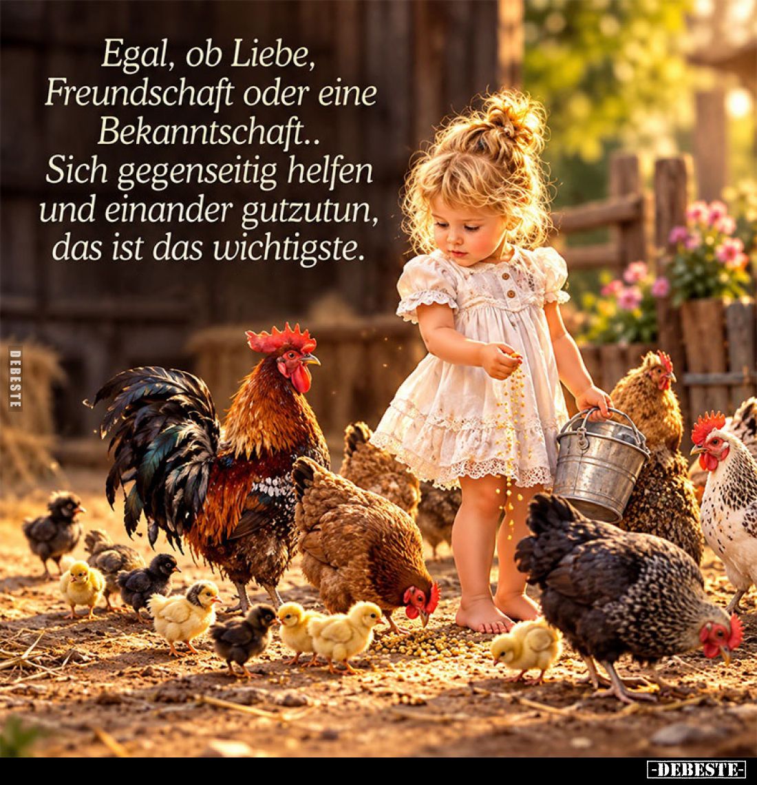 Egal, ob Liebe, Freundschaft oder eine Bekanntschaft.. Sich gegenseitig helfen und einander gutzutun, das ist das wichtigste.