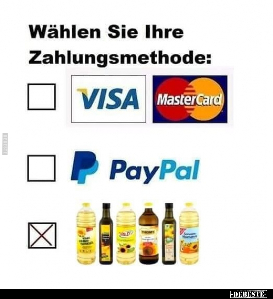 Wählen Sie Ihre Zahlungsmethode: