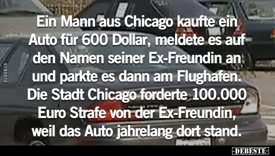 Ein Mann aus Chicago kaufte ein Auto für 600 Dollar.. - Lustige Bilder | DEBESTE.de