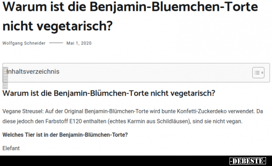 Warum ist die Benjamin-Bluemchen-Torte nicht.. - Lustige Bilder | DEBESTE.de