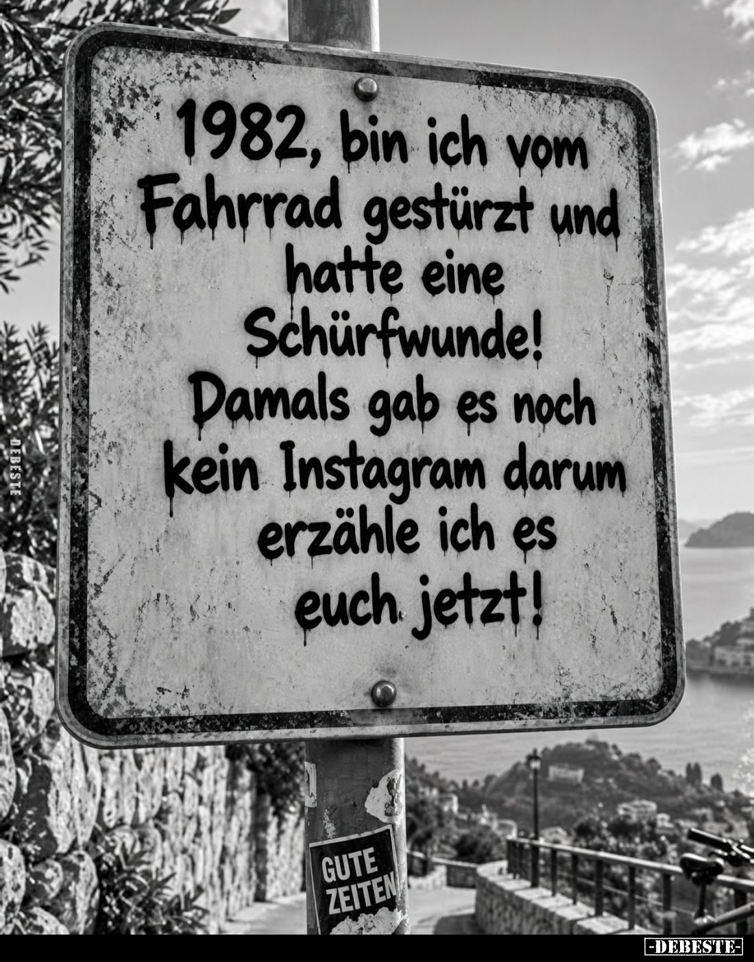 1982, bin ich vom Fahrrad gestürzt und hatte eine Schürfwunde!
Damals gab es noch kein Instagram darum erzähle ich es euch j...
