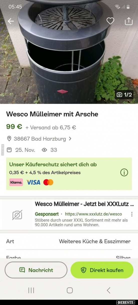 Wesco Mülleimer mit Arsche.. - Lustige Bilder | DEBESTE.de