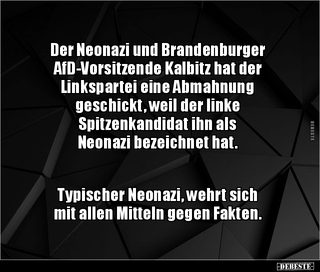 Der Neonazi und Brandenburger AfD-Vorsitzende Kalbitz hat.. - Lustige Bilder | DEBESTE.de
