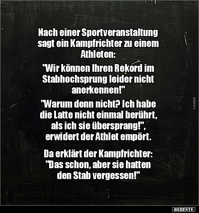 Nach einer Sportveranstaltung sagt ein Kampfrichter zu.. - Lustige Bilder | DEBESTE.de