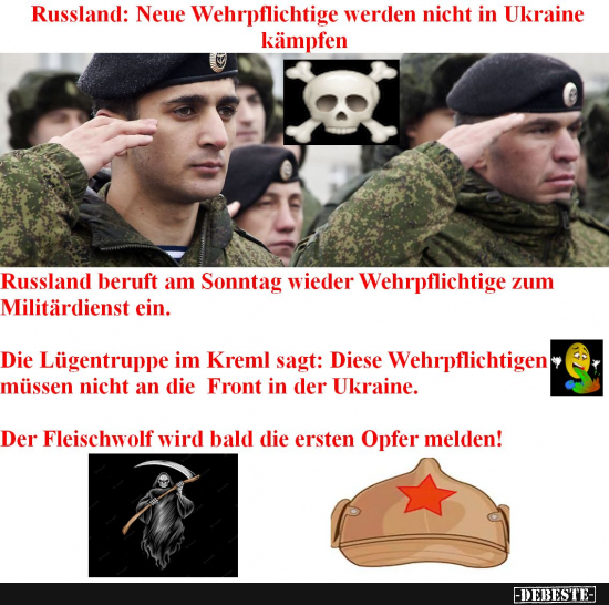 Putin, der jämmerliche Feigling sollte selbst an der Front kämpfen! - Lustige Bilder | DEBESTE.de